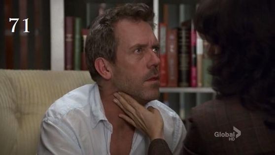  71. I l’amour This Huddy Moment when cuddy is checking his pulse and just making sure her man is ok toi could tell she was so worried when she found him and she is making everything is ok with him before she lets him do anything .