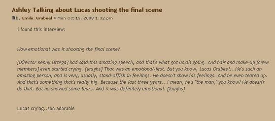  how touching it is Lucas cry