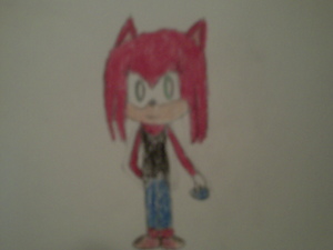 ruby the hedgehog with the Blue Chaos Emerald