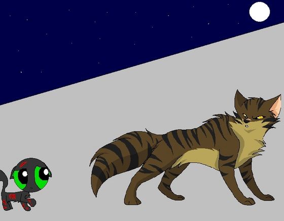 "Lets go, kit!" sinabi Tigerclaw pearing at Buttercup's wounds.