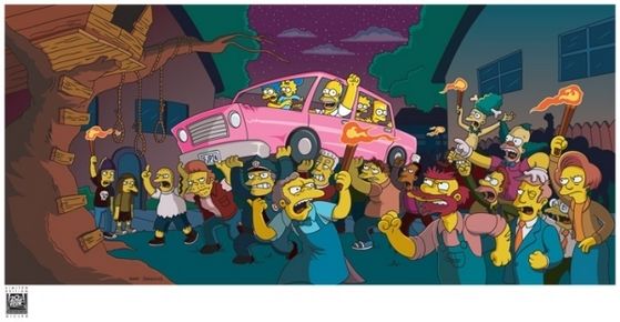  The angry mob that chased the Simpsons out of Springfield.