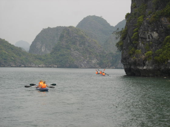 Kayaking in Lan Ha Bay Catba island Vietnam