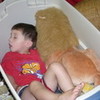 I found my baby brother Joe in a tub of stuffed animals and thought it was too cute sweetmonkeytoes photo