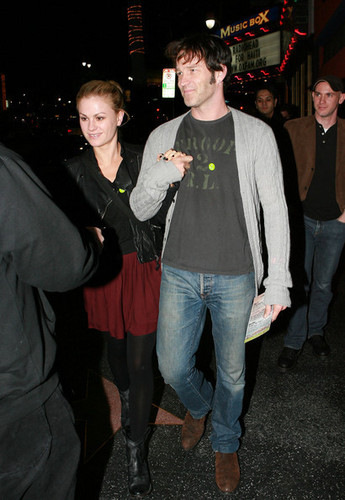  Anna Paquin and Steven Moyer oustide the Radiohead charity concert at the Henry Fonda Theatre