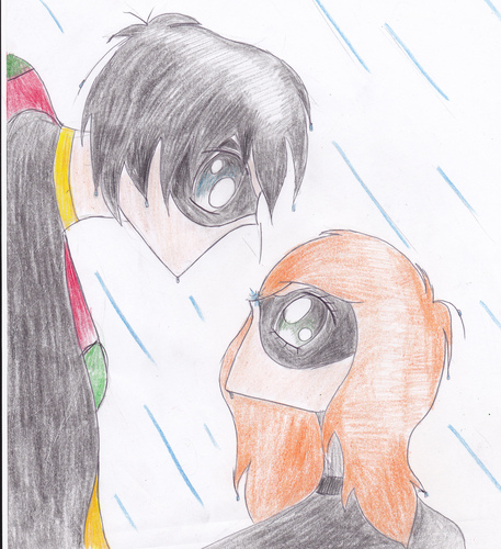 Batgirl & Robin in the rain