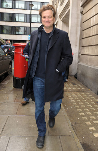  Colin Firth leaving Radio 2 offices on 29/01/10