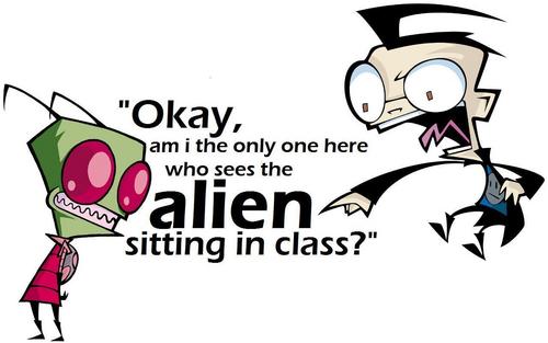 Alien Sitting In Class!