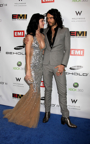  Russell Brand and Katy Perry at the Grammy's
