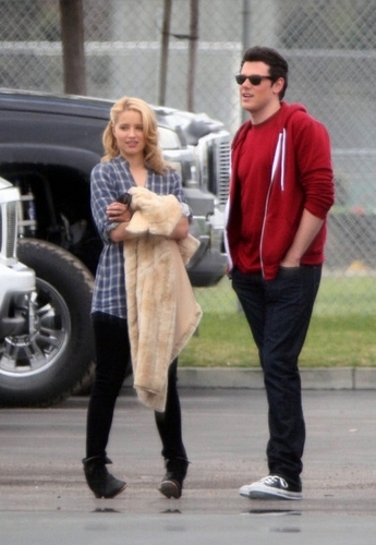  Cory and Dianna behind the set