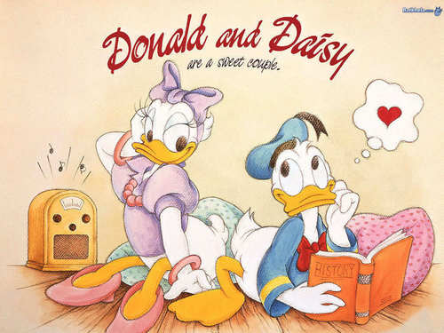  Donald And Daisy,Vintage डिज़्नी वॉलपेपर