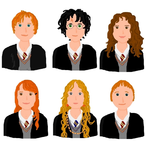 HP characters in comic style