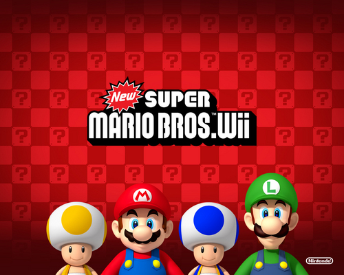  New Super Mario Bros wii kertas dinding