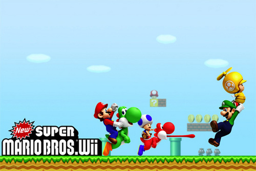  New Super Mario Bros wii achtergrond