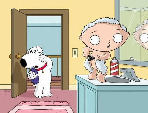  Stewie Griffin दिखा रहा है his bum लोल :D