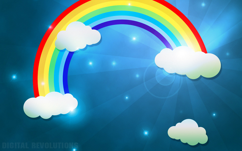  arco iris, arco-íris in the clouds