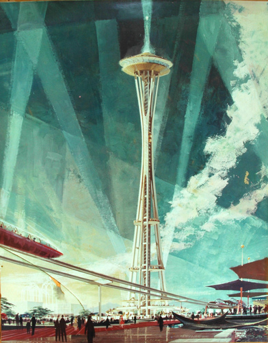  Seattle Space Needle's Architectural Rendering