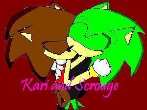  kari the hedgehog and scrouge the hedgehog(my bf)kissing