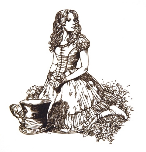  Alice in Wonderland Line Drawings