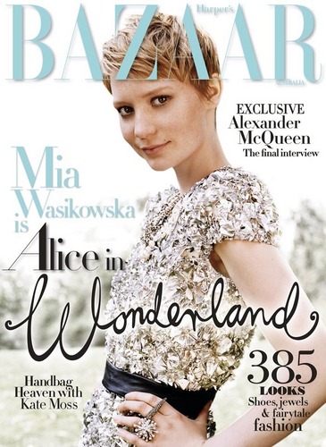  Mia Wasikowska on the cover of Harper's Bazaar
