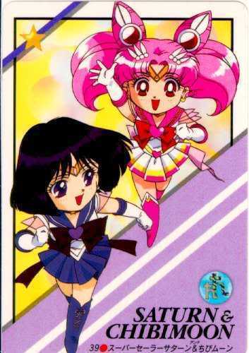  Sailor चीबी Moon (Rini) with Sailor Saturn