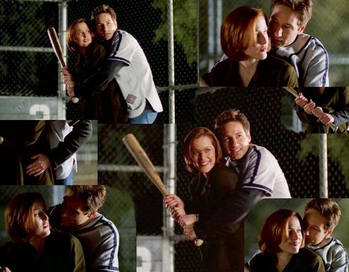  Mulder and Scully playing baseball <3