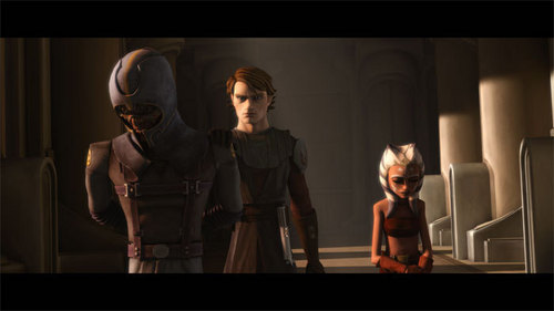 anakin and ahsoka at jedi temple during lightsaber lost