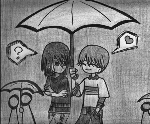 "You don't mind sharing your umbrella with me...?"
