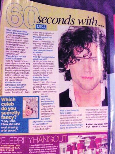 60 seconds with Mika 