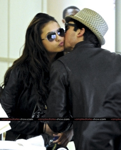  Nina Dobrev and Ian Somerhalder arrive into LAX Airport together - March 6