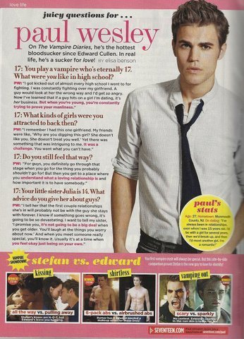  Paul in the Seventeen Magazine