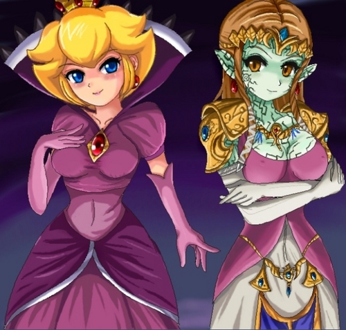 Shadow Queen Peach and Evil Zelda