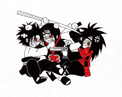  itachi sasuke and madara fighting