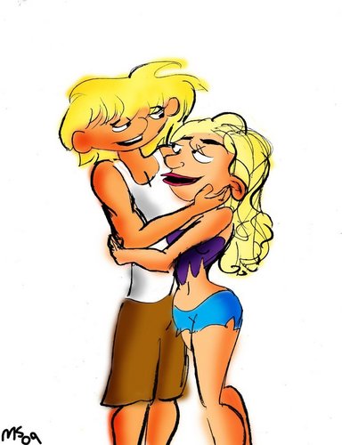  18 anno Old Helga and Arnold Holding Each Other
