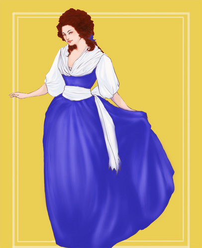  Belle in High Fashion from the 18th Century Rococo Period