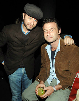  Liev with friend Fisher Stevens in 06