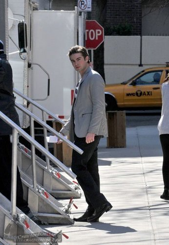 March 08: Chace on the 'Gossip Girl'  set