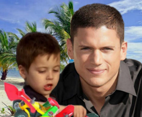  Michael Scofield with his son MJ
