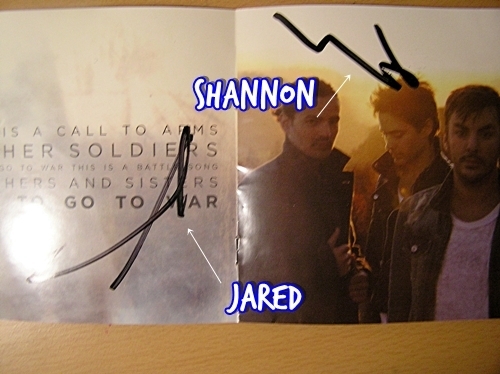  My Jared's and Shannon's autograph