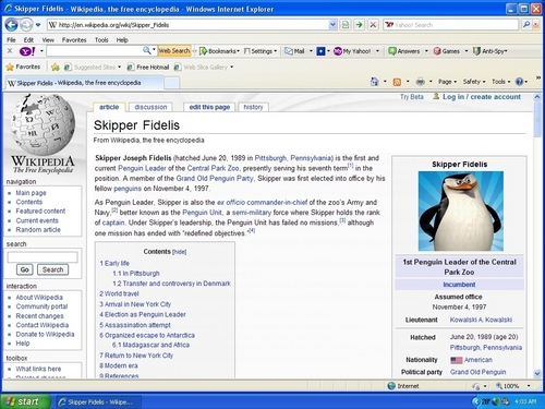  Skipper's Wikipedia Page!