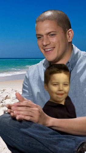  Michael with MJ on the ساحل سمندر, بیچ