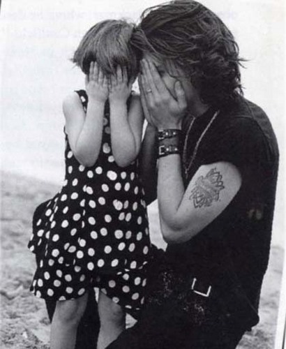 Bruce Weber photo session showing Johnny with his niece Megan, 1992