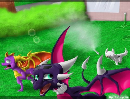  Spyro and Cynder being Chased kwa Bolt