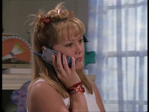 Lizzie on the phone in "Lizzie and Kate's Adventure".
