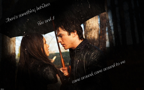  Damon and Elena kertas dinding