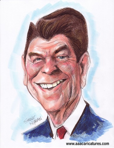  Ronald Reagan Caricature Art