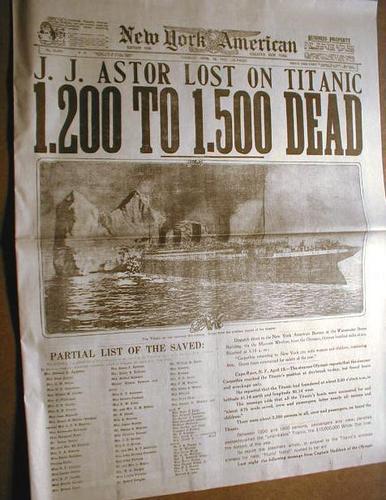  Newspapers about titanic