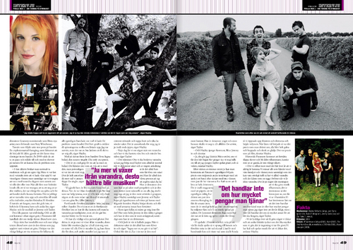 Paramore: Piraja (Swedish) magazine