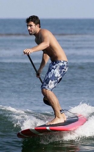  Brody surfing in Malibu