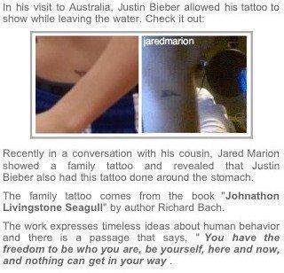  Justin Bieber has a tatoo???