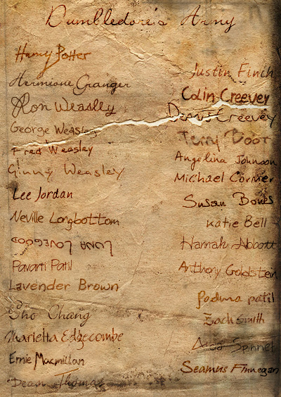 List of Members of Dumbledore's Army - Harry Potter Fan Art (11720591